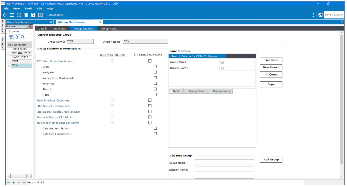 screenshot of Aptean Industrial Manufacturing ERP WorkWise Edition